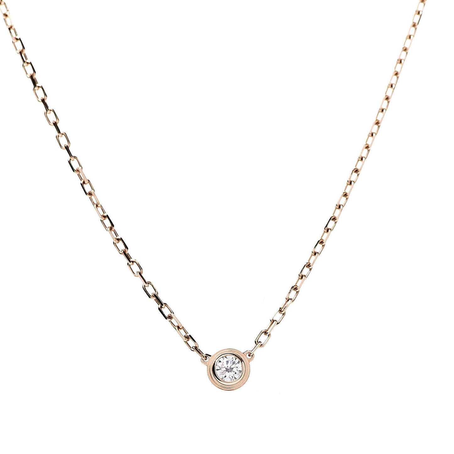 18K Pink Gold Diamond SM D'Amour Pendant Necklace