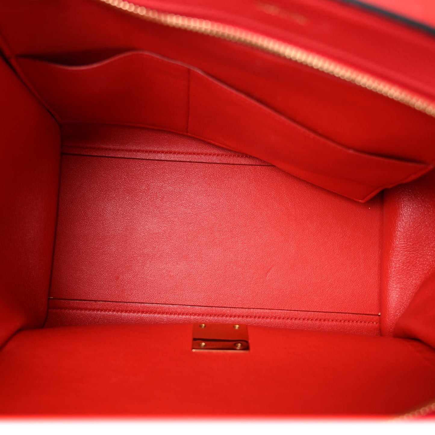 Drummed Calfskin Suede Small Trapeze Coquelicot