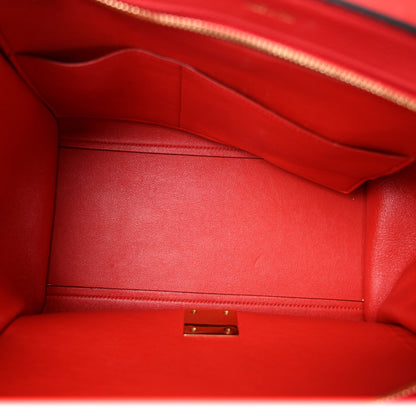 Celine Drummed Calfskin Suede Small Trapeze Coquelicot 5 of 9