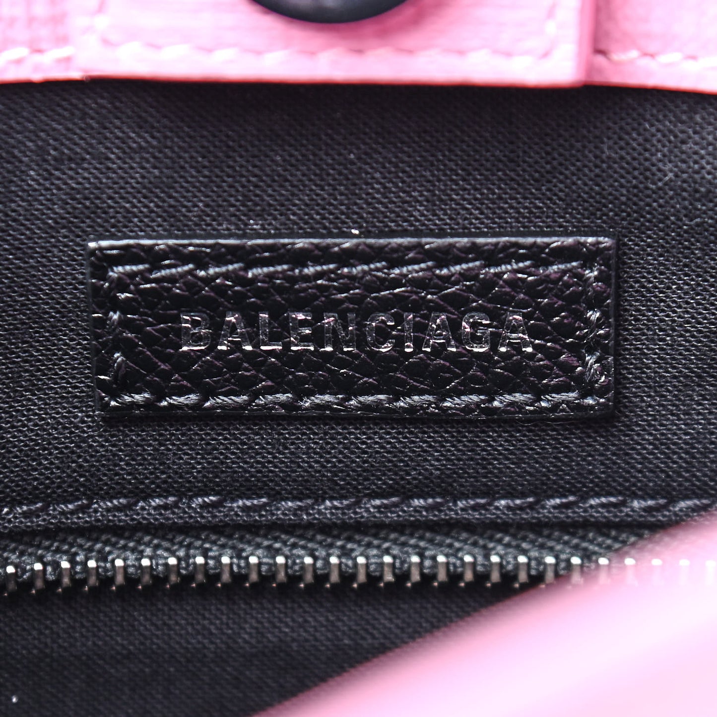 Squared Calfskin Logo North South Shopper Tote XXS Pink