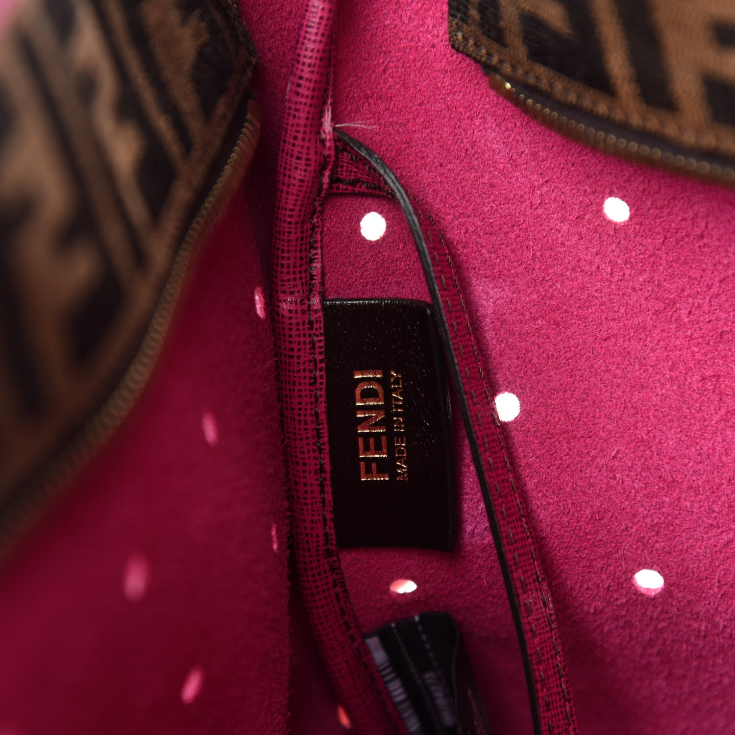 Fendi Vitello Elite Perforated Roll Tote Ciclamino 11 of 13