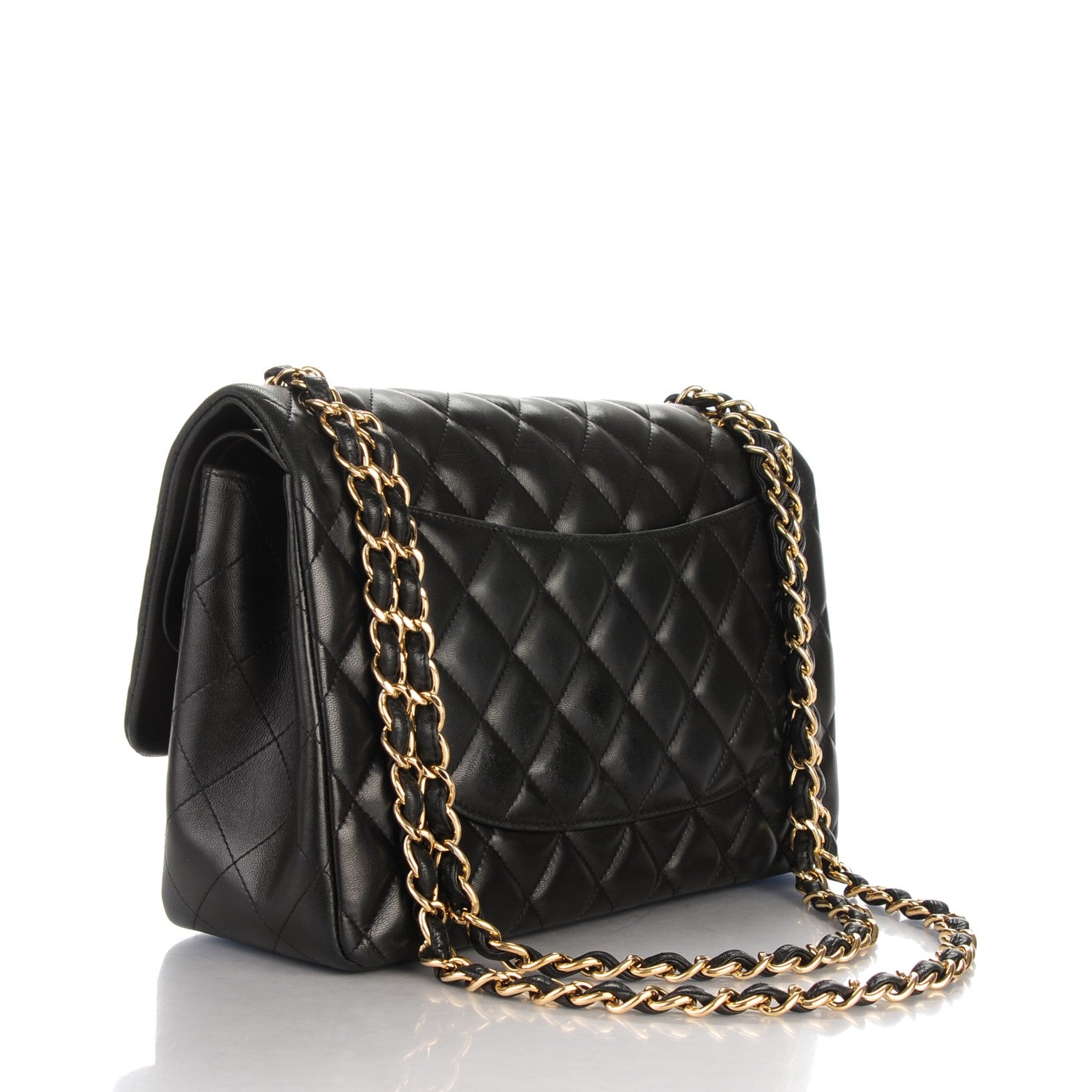 Chanel Lambskin Quilted Jumbo Double Flap Black 3 of 8