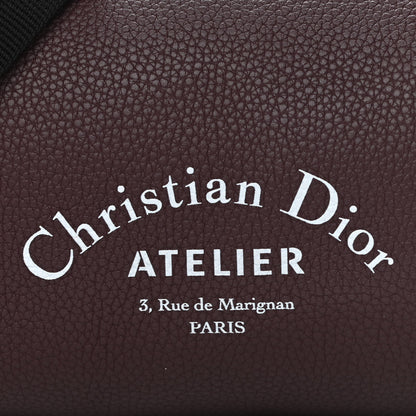 Christian Dior HOMME Grained Calfskin Mens Roller Pouch Burgundy 7 of 9