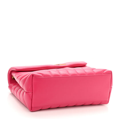 Saint Laurent Calfskin Y Quilted Monogram Small Loulou Chain Satchel Fresh Fuchsia 4 of 11