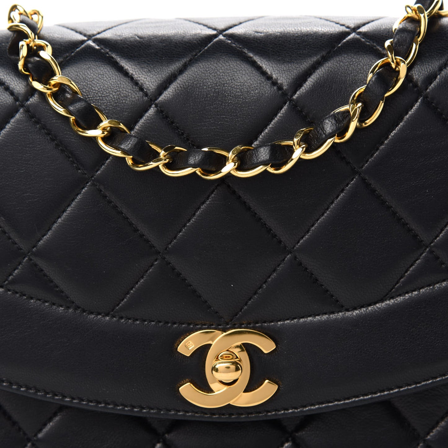 Lambskin Quilted Small Single Flap Black