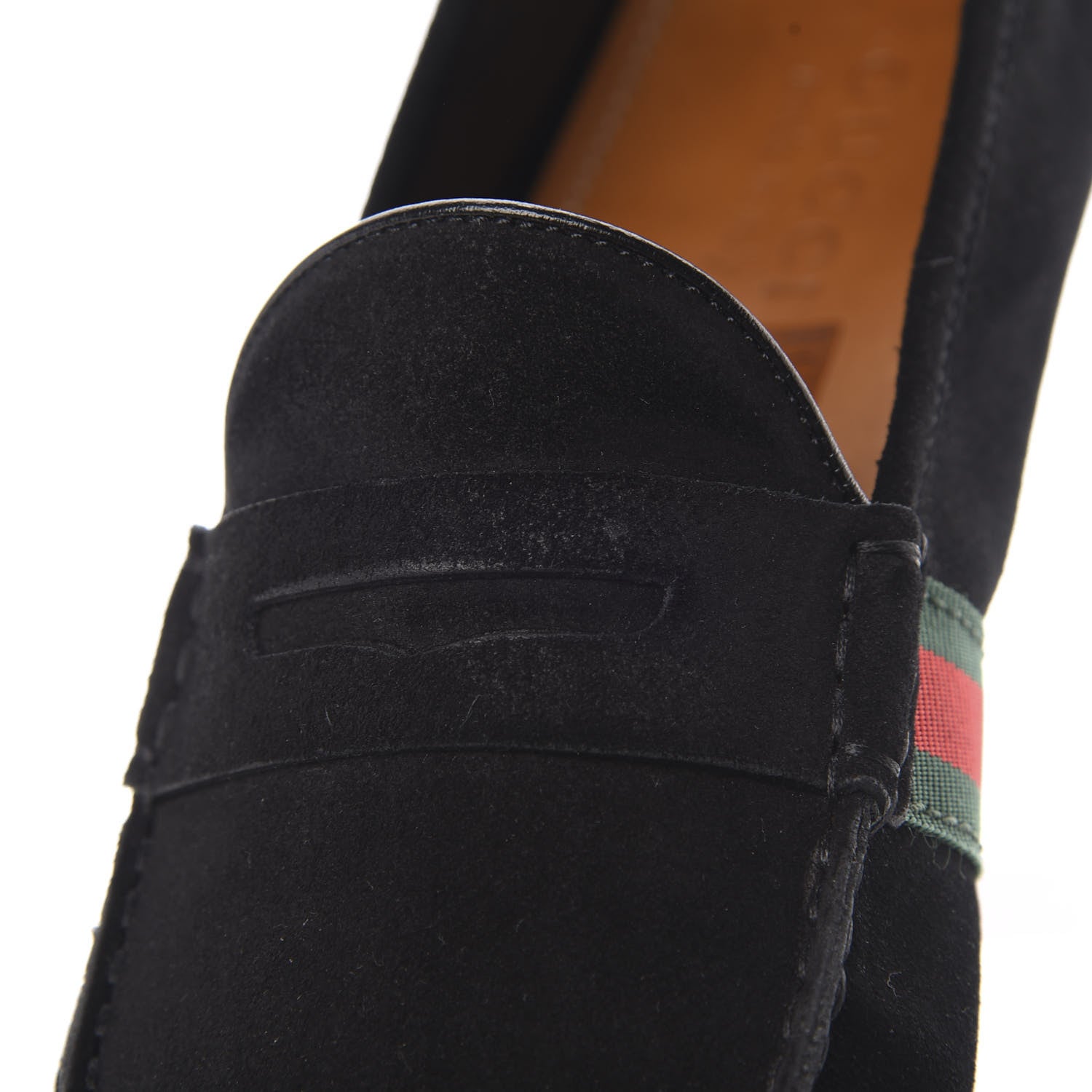 Gucci Suede Web Mens Kanye Driver Loafers 10.5 Black 8 of 8