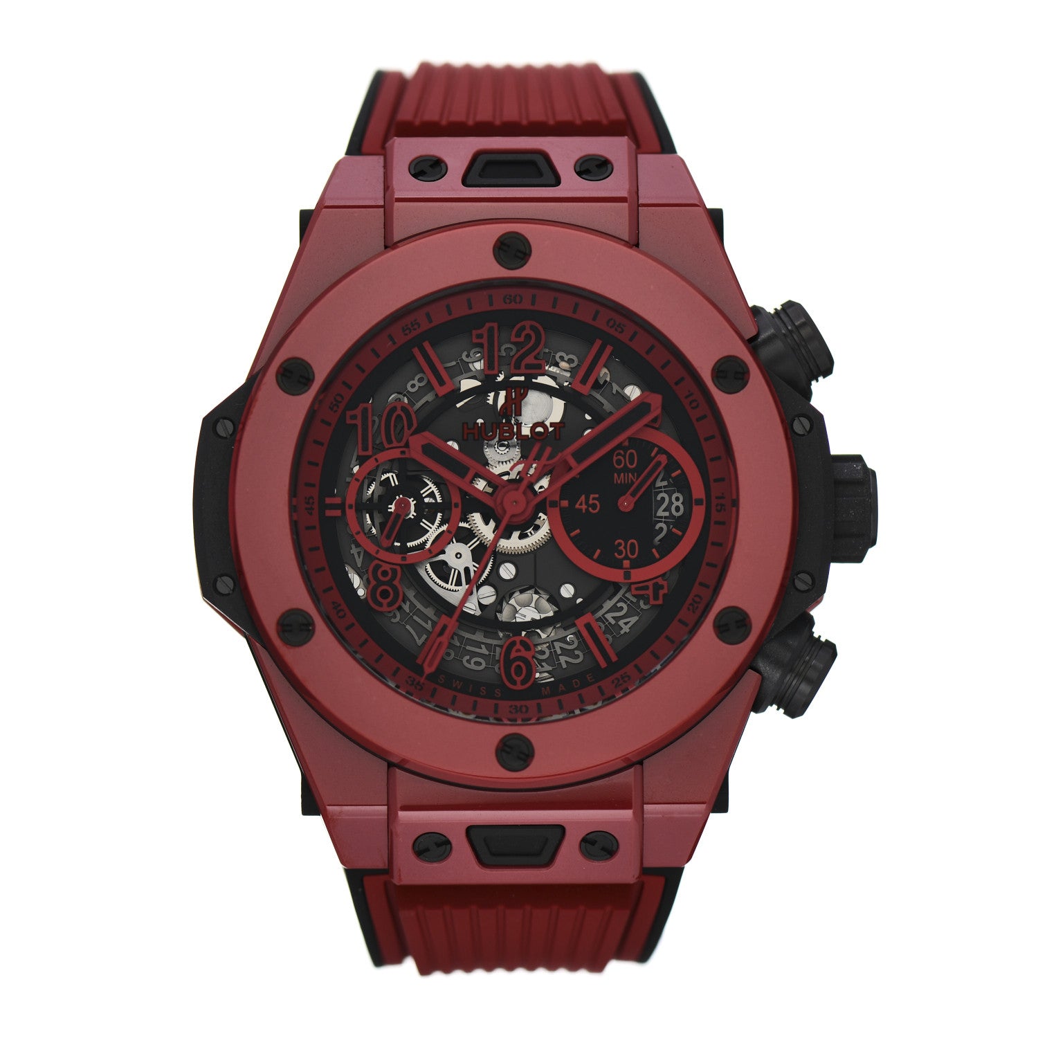 Hublot Red Ceramic Rubber 45mm Big Bang Unico "Red Magic" Limited Edition Automatic Watch Red 411.CF.8513.RX 1 of 4