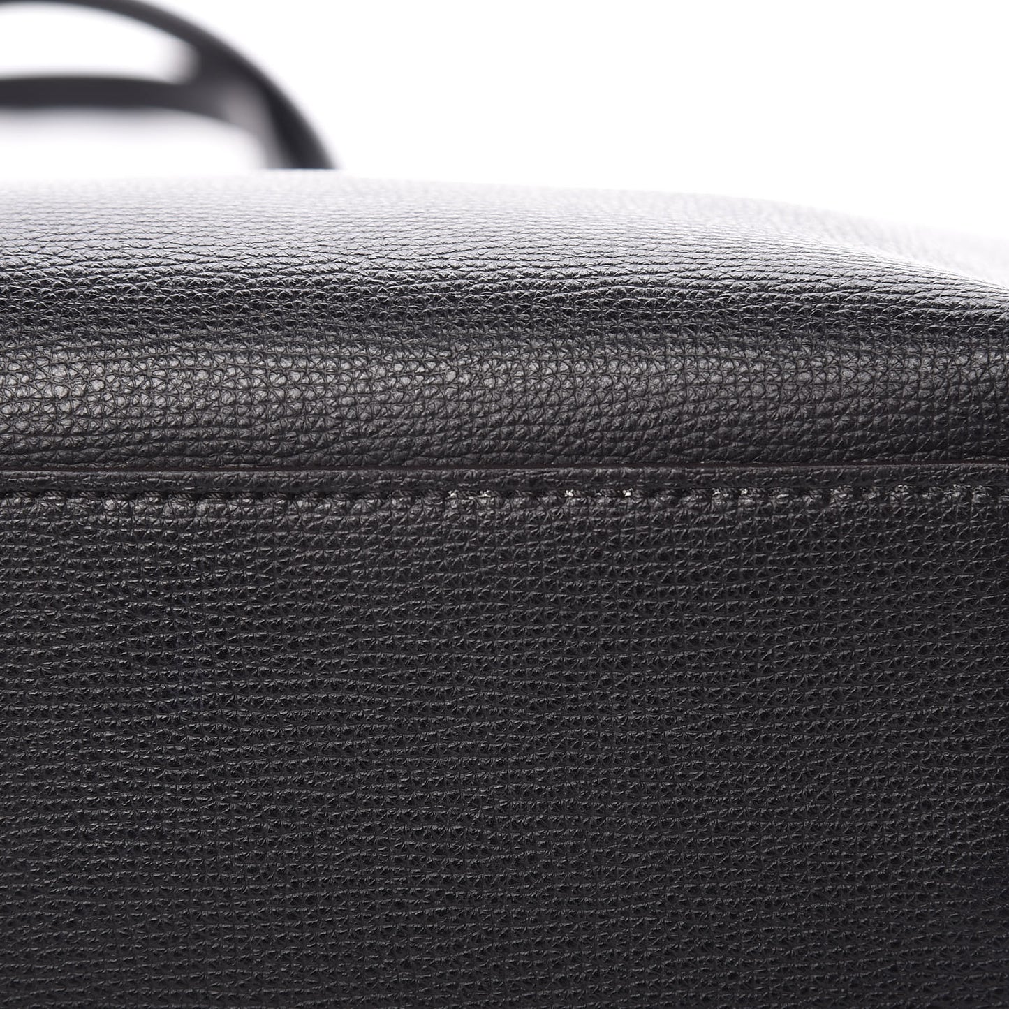 Grainy Calfskin Haymarket Check Medium Reversible Tote Black