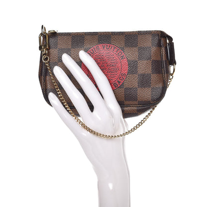 Louis Vuitton Damier Ebene Complice Trunks and Bags Mini Pochette Accessories Red 8 of 8