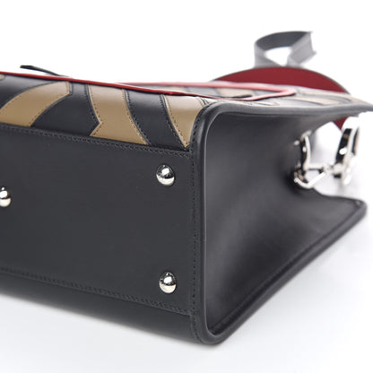 Fendi Vitello Century F is Fendi FF Diagonal Inlay Small Runaway Satchel Fango Black Fragola 10 of 13