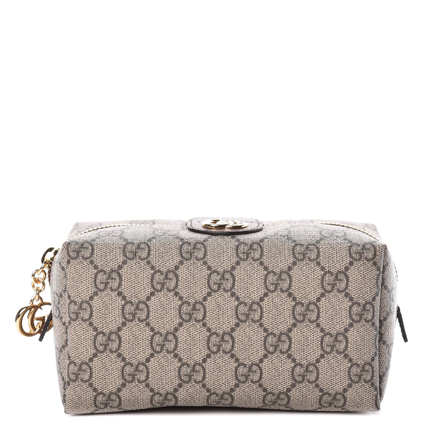 Soft GG Supreme Monogram Calfskin Medium Ophidia Cosmetic Case Beige Ebony New Acero