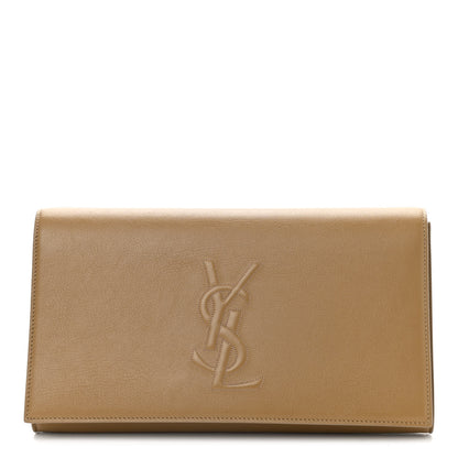 Saint Laurent Calfskin Large Belle De Jour Clutch Beige 1 of 9