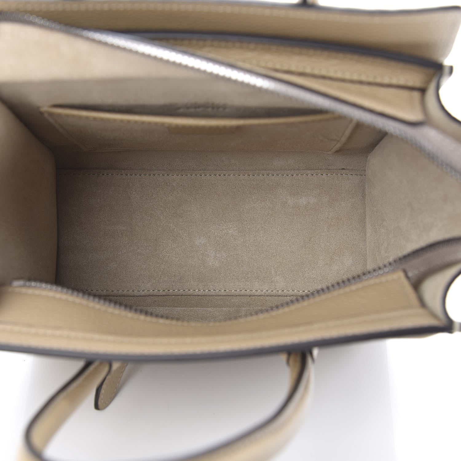 Celine Drummed Calfskin Nano Luggage Dune 5 of 12