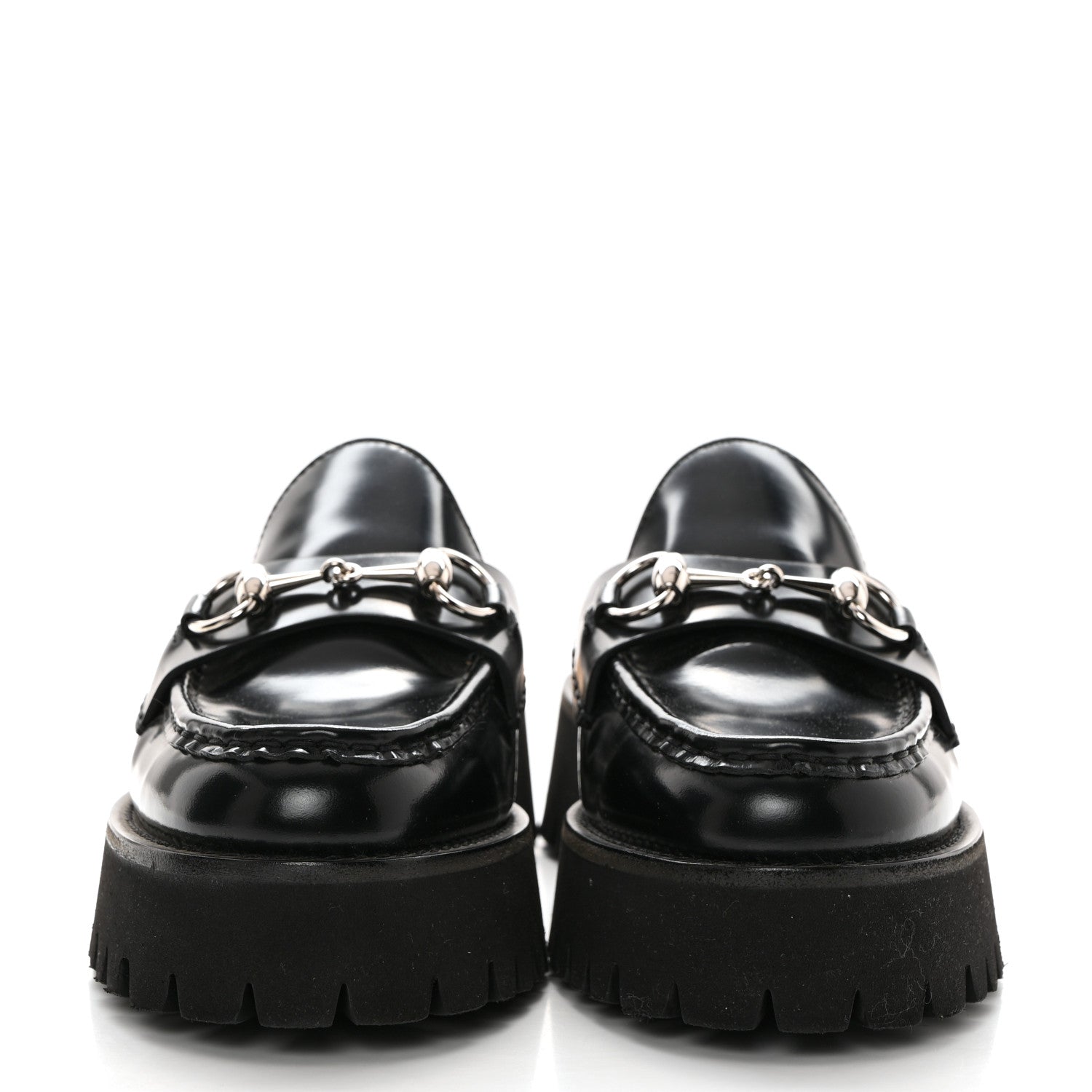 Gucci Magnum Calfskin Womens Horsebit Platform Mules 37 Black 2 of 9