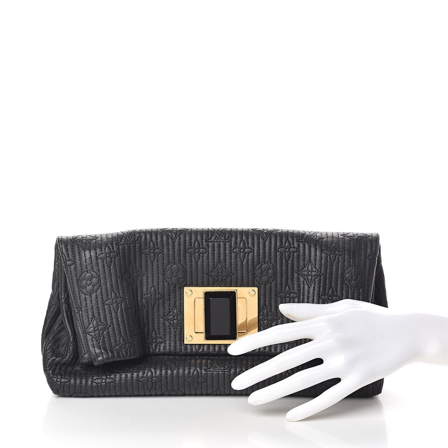 Calfskin Quilted Monogram Altair Clutch Black