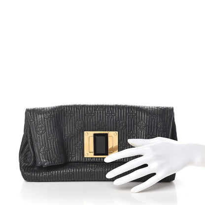 Louis Vuitton Calfskin Quilted Monogram Altair Clutch Black 2 of 8