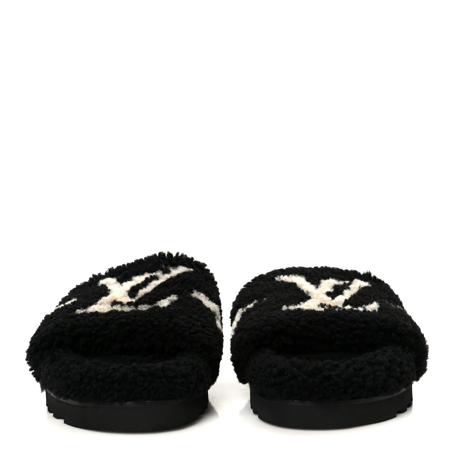 Louis Vuitton Shearling Monogram Giant Paseo Flat Comfort Mule 40 Black 3 of 10