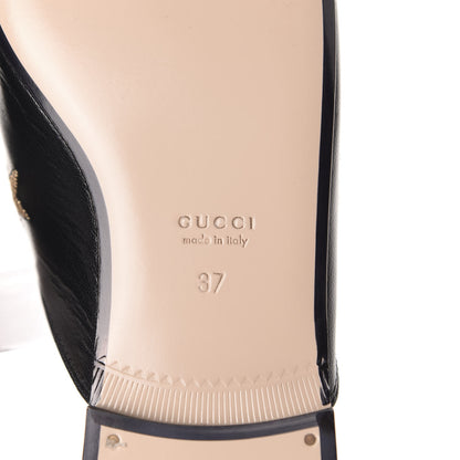 Gucci Goatskin Bee Star Embroidered Womens Princetown Slippers 37 Black 9 of 10