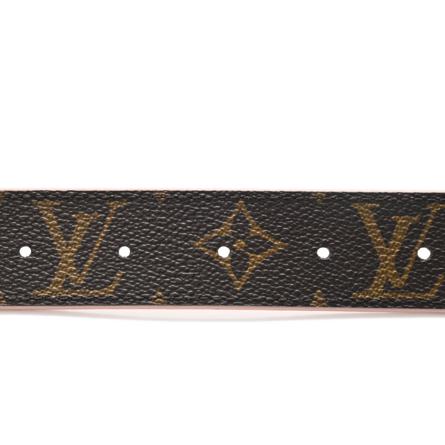 Calfskin Monogram 30mm LV Initiales Reversible Belt 84 34 Rose Ballerine