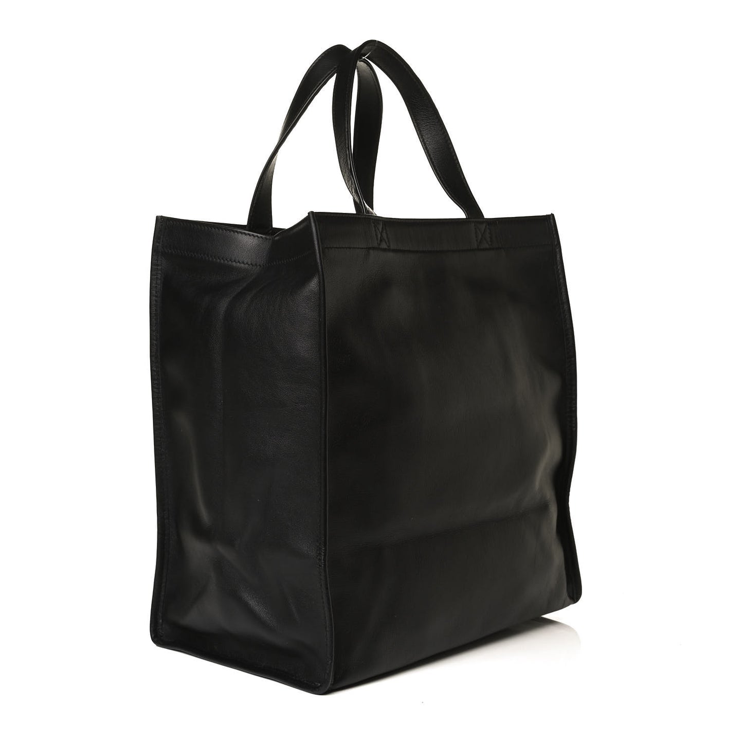 Calfskin Kittens Small Market Shopper Black