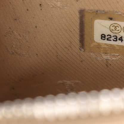 Chanel Grained Calfskin CC Button Medium Pouch Cosmetic Case Beige 9 of 11