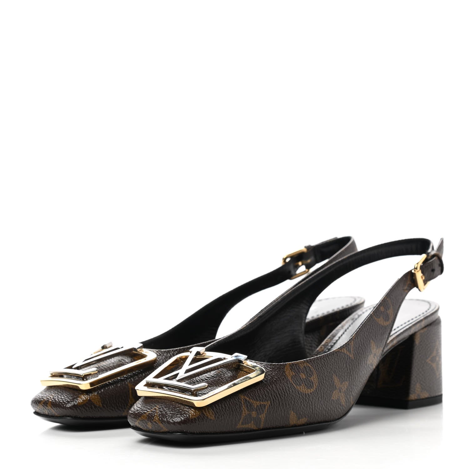 Louis Vuitton Monogram Madeleine Slingback Pumps 37.5 3 of 10
