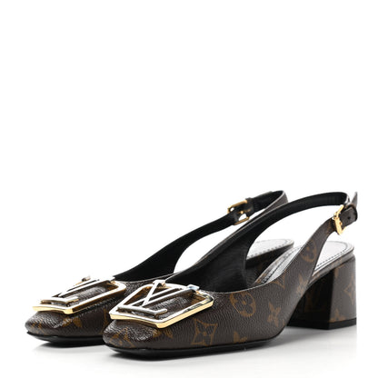Louis Vuitton Monogram Madeleine Slingback Pumps 37.5 3 of 10