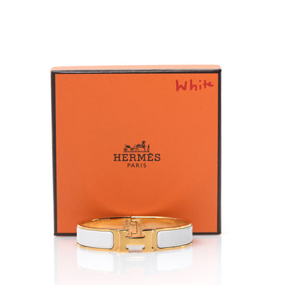 Hermes Enamel Narrow Clic Clac H Bracelet PM White 5 of 5