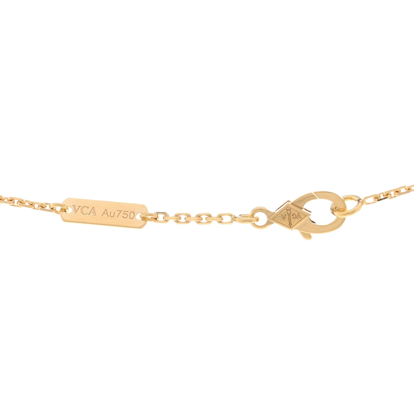18K Yellow Gold Black Onyx Vintage Alhambra Pendant Necklace
