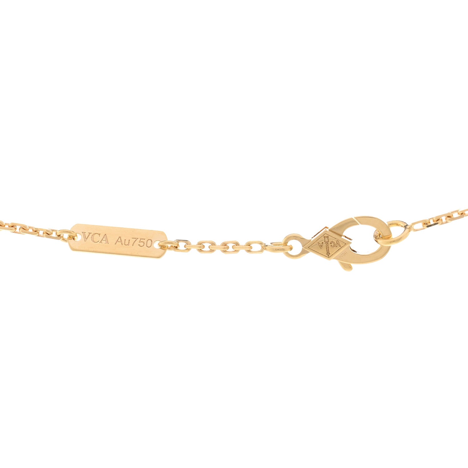 Van Cleef & Arpels 18K Yellow Gold Black Onyx Vintage Alhambra Pendant Necklace 4 of 5