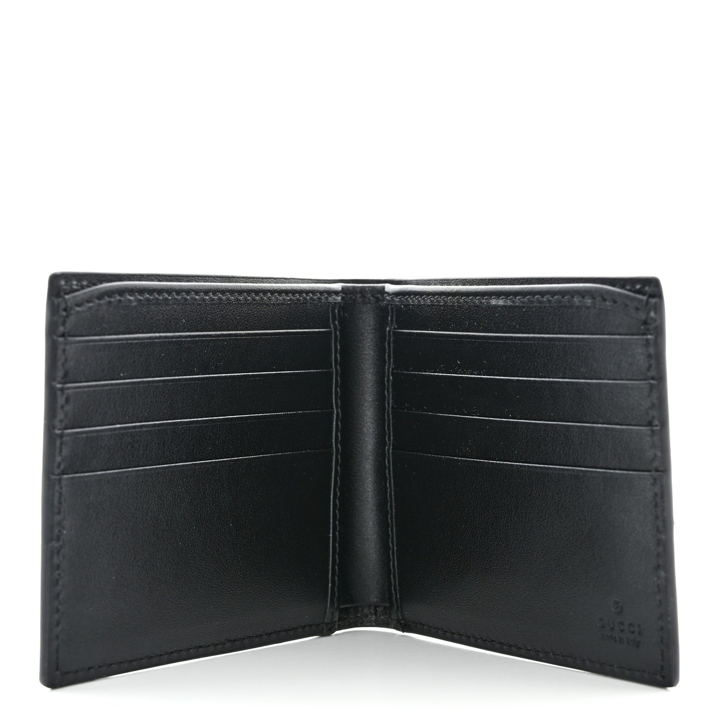 Plutone Calfskin Logo Bi-Fold Wallet Black