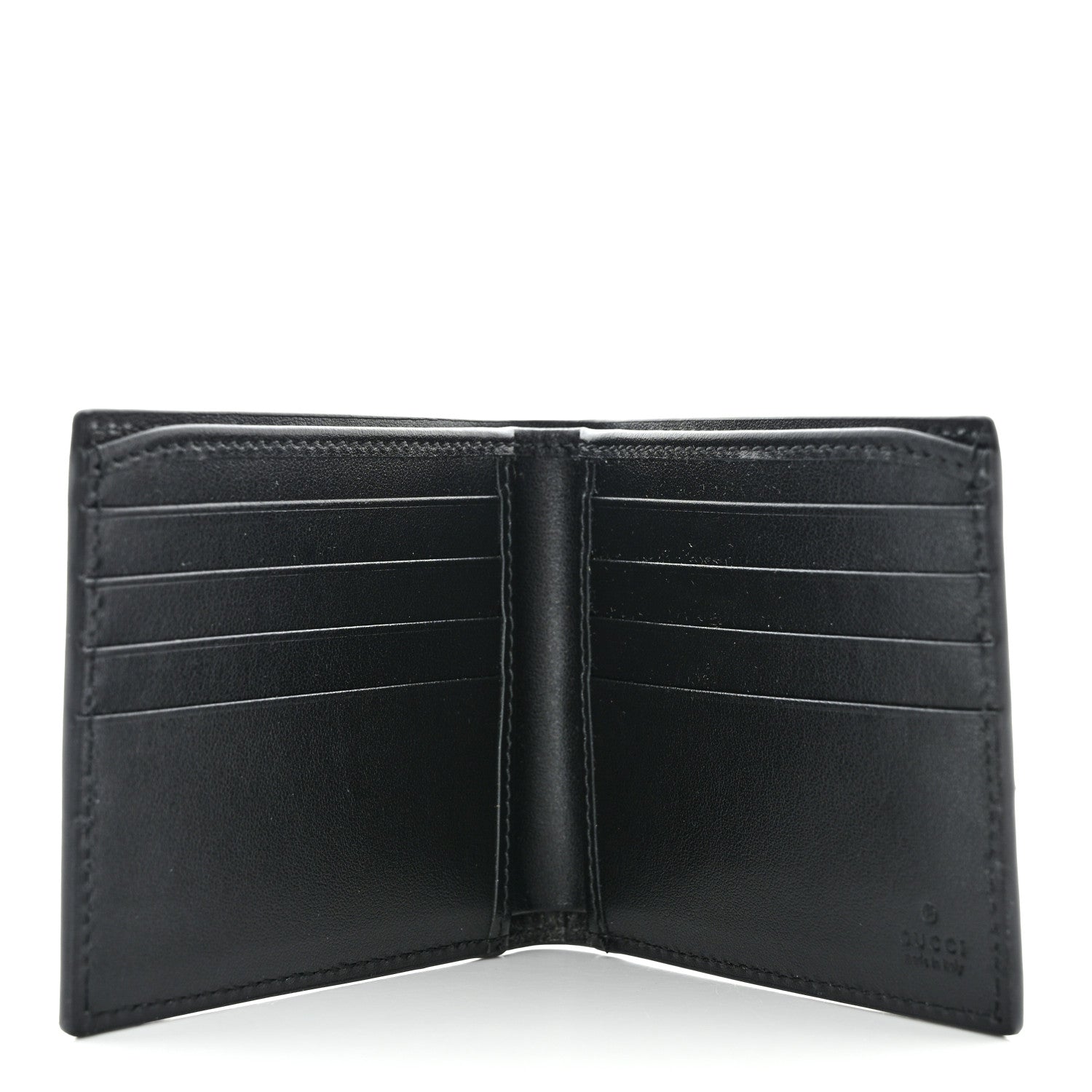 Gucci Plutone Calfskin Logo Bi-Fold Wallet Black 5 of 8