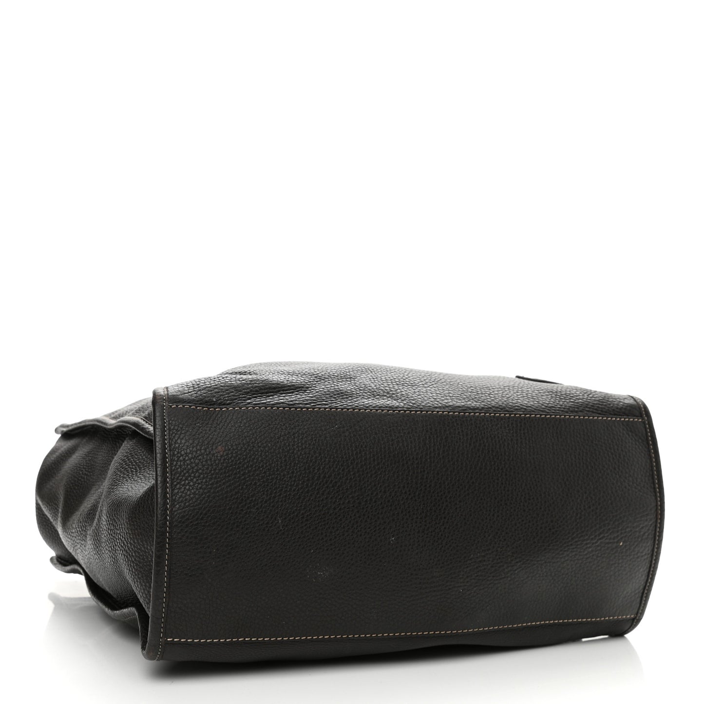 Calfskin Romano Selleria Shopping Media Tote Dark Brown