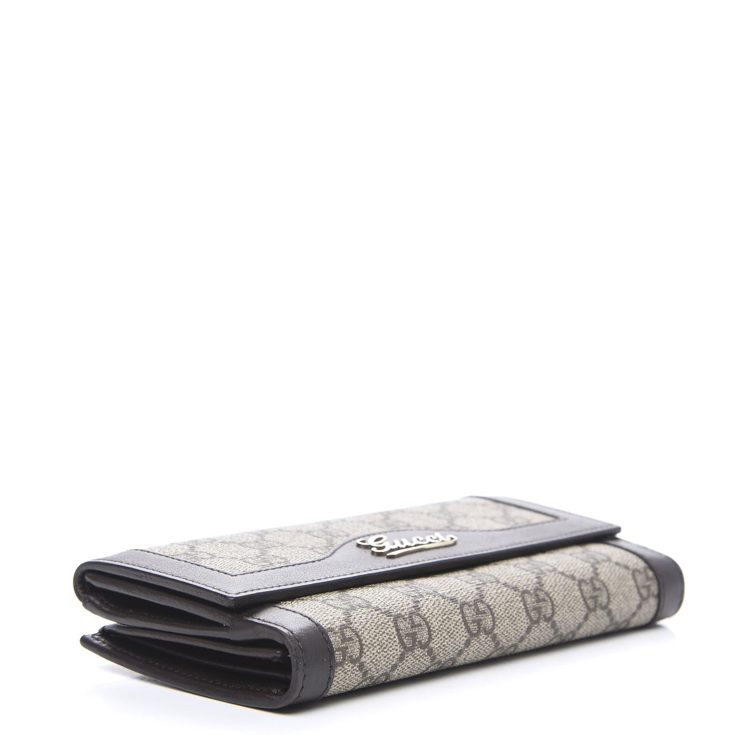 Monogram Script Continental Wallet Dark Brown