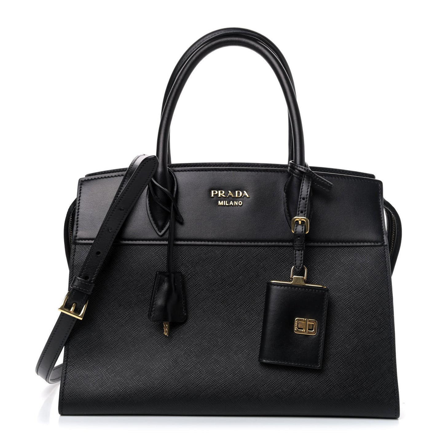 Saffiano City Calfskin Small Esplanade Tote Black