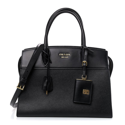 Prada Saffiano City Calfskin Small Esplanade Tote Black 1 of 4