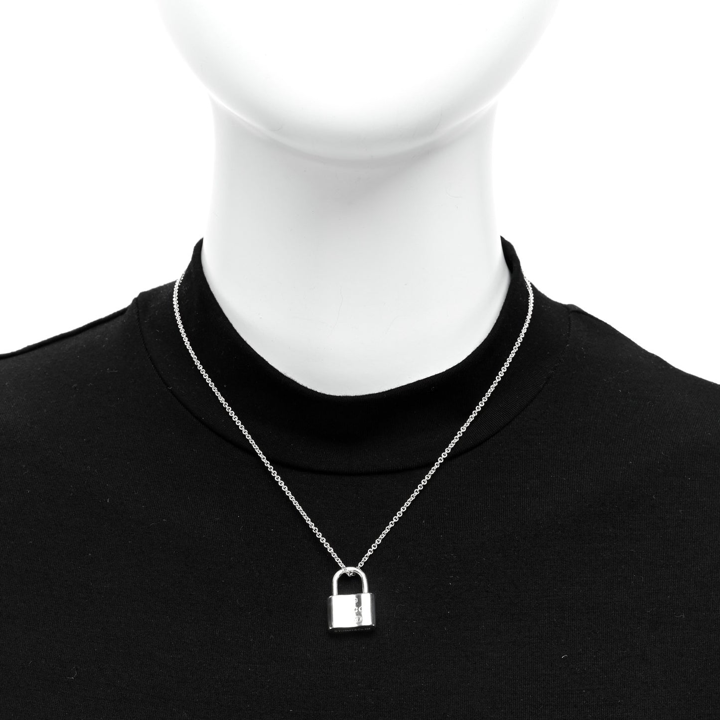 Sterling Silver 1837 Lock Charm Pendant Necklace