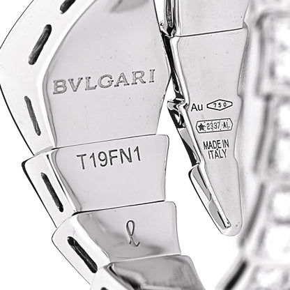 Bulgari 18K White Gold Diamond One-Coil Serpenti Viper Ring L 4 of 5