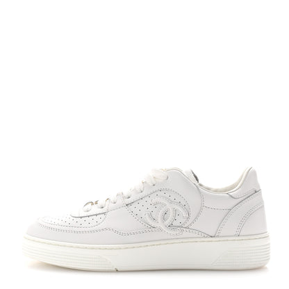 Chanel Calfskin CC Womens Sneakers 36 White 1 of 10