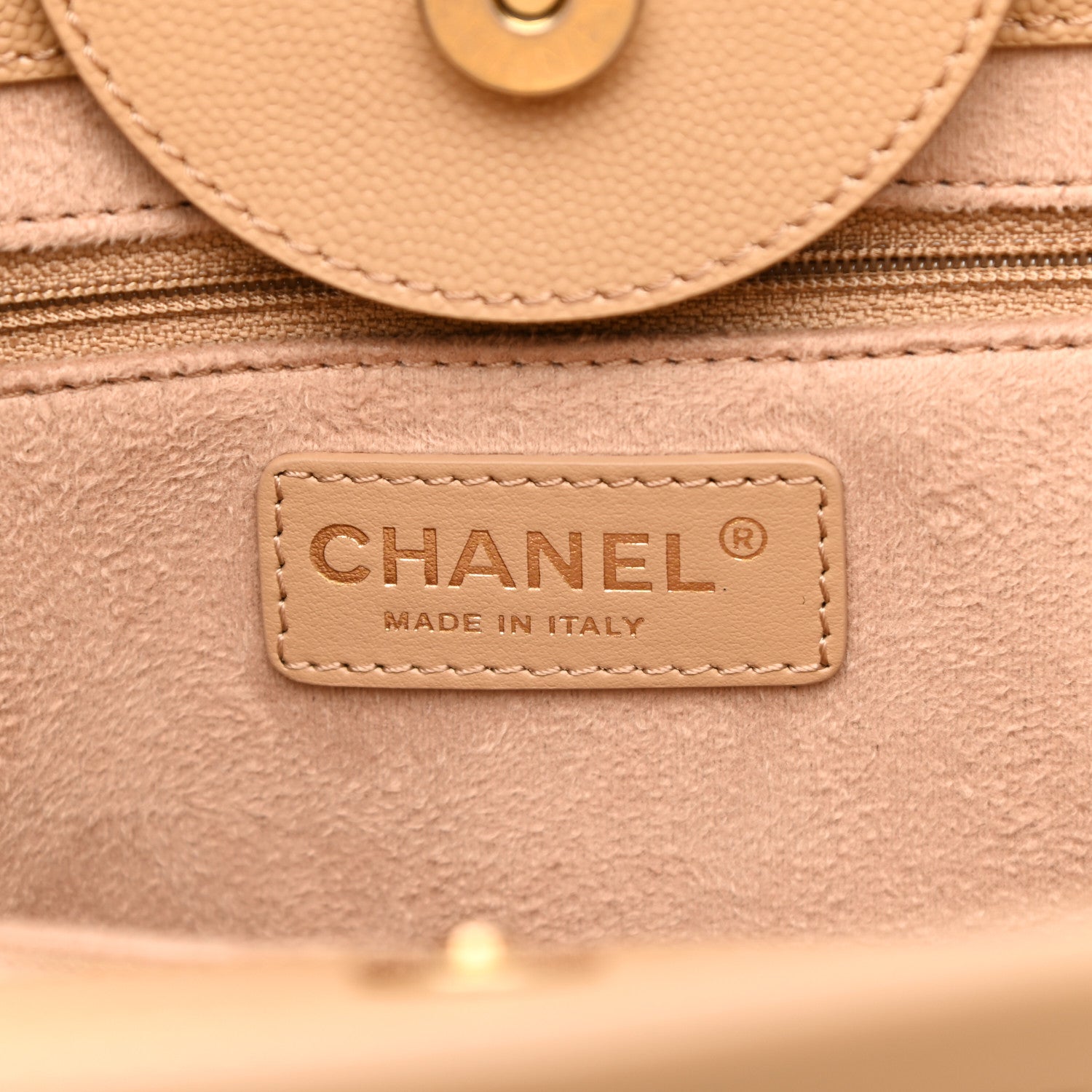 Chanel Caviar Small Studded Deauville Tote Beige 6 of 10