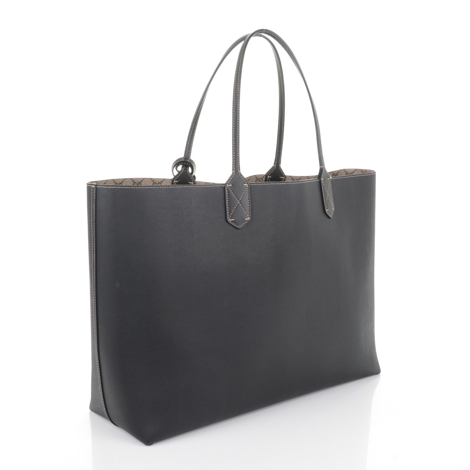 Gucci GG Supreme Monogram Large Reversible Tote Beige Black 3 of 6