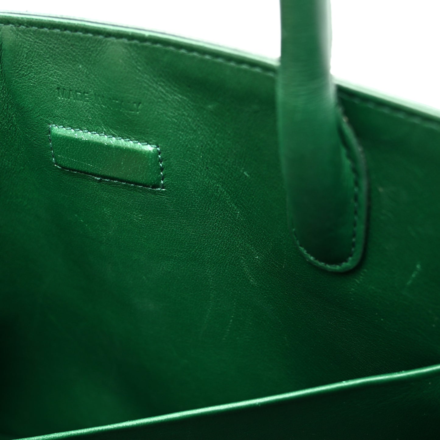 Grained Calfskin Diorever Flap Green