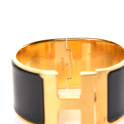 Hermes Enamel Extra Wide Clic Clac H Bracelet GM Black 4 of 8