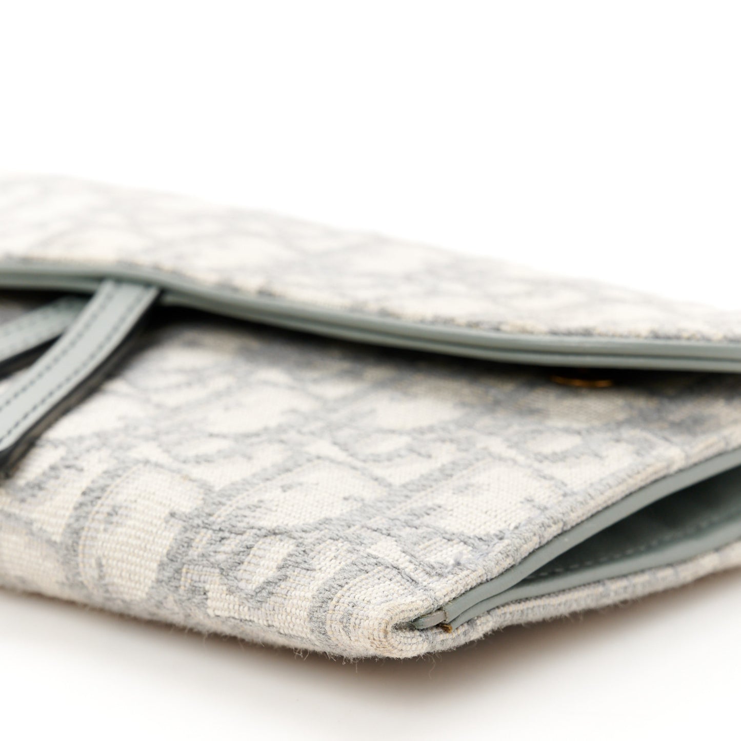 Oblique Saddle Chain Long Wallet Grey