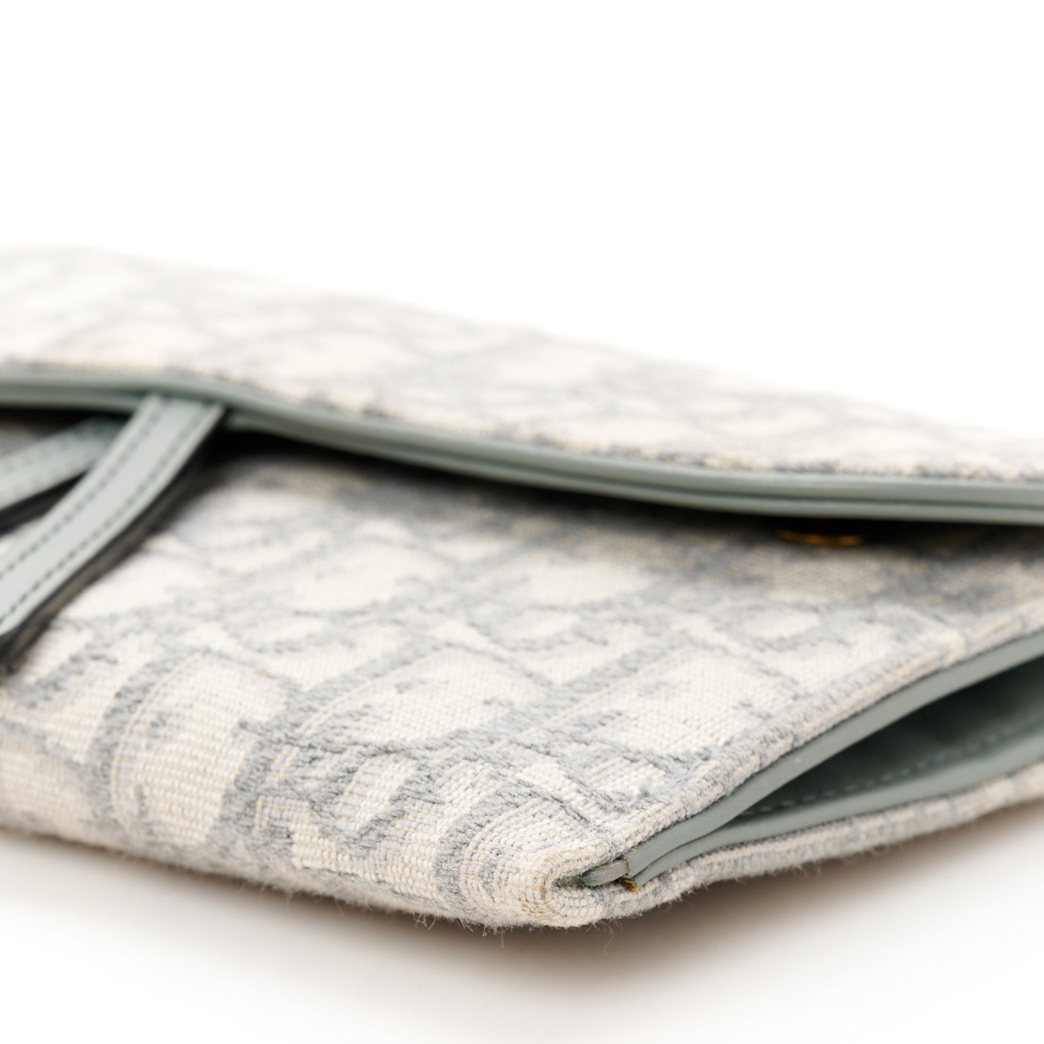 Christian Dior Oblique Saddle Chain Long Wallet Grey 14 of 15