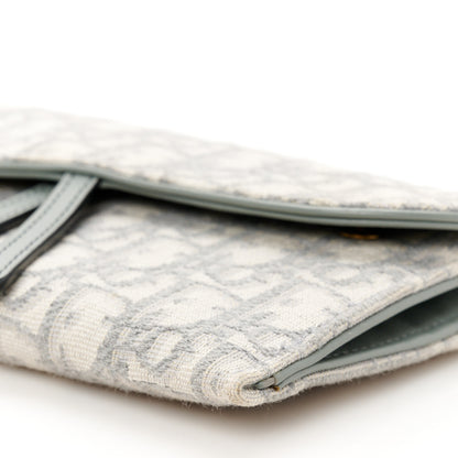 Christian Dior Oblique Saddle Chain Long Wallet Grey 14 of 15