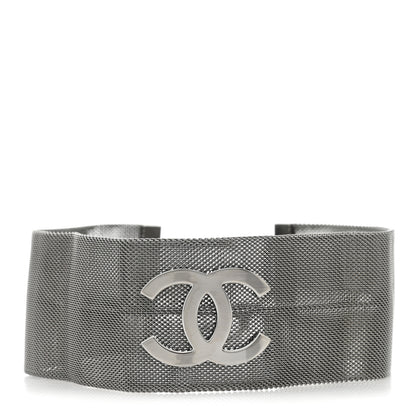 Chanel Metal Mesh CC Choker Necklace Ruthenium 1 of 4