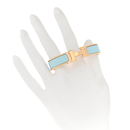 Hermes Enamel Narrow Clic Clac H Bracelet PM Bleu Glacier 2 of 5