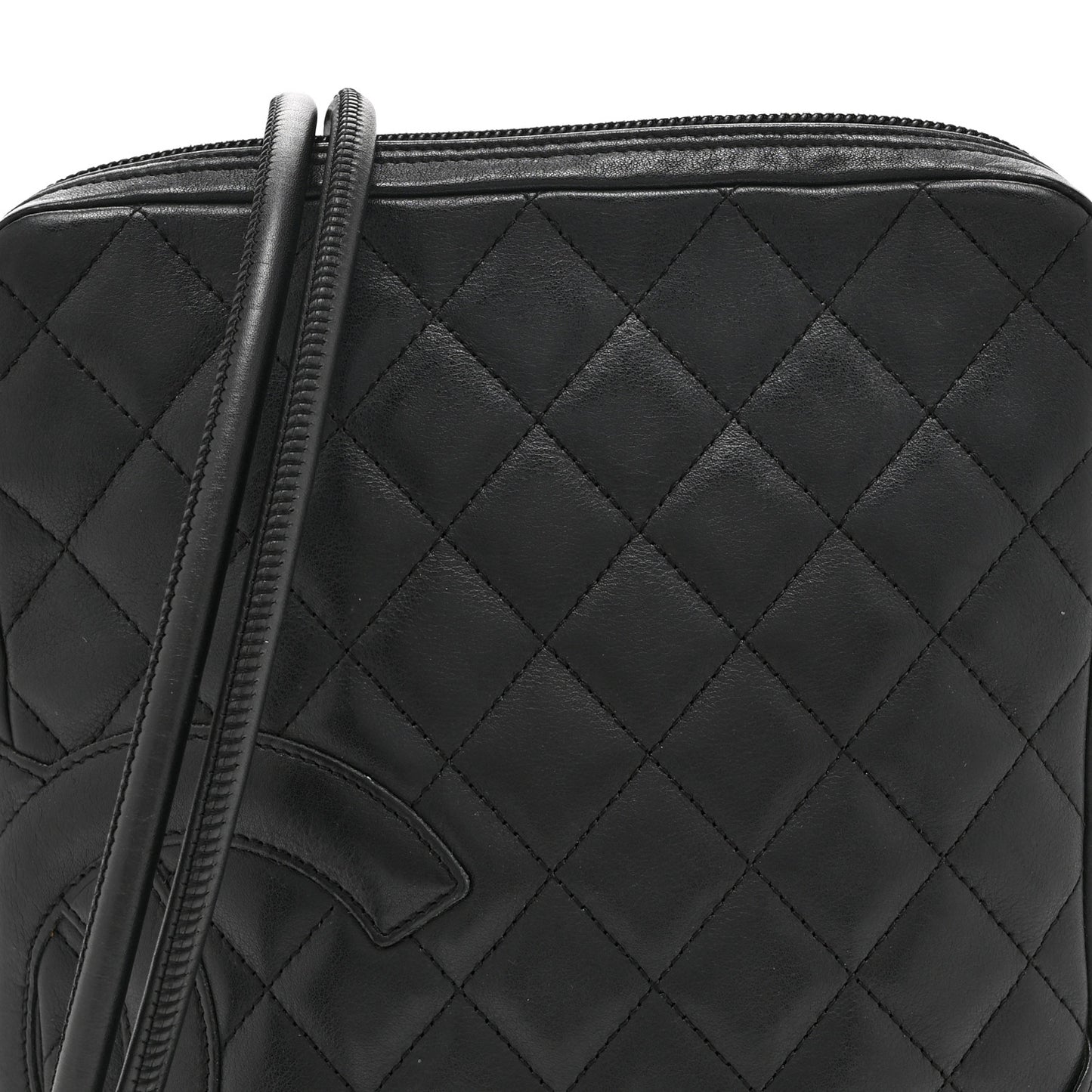 Calfskin Quilted Medium Cambon Messenger Black