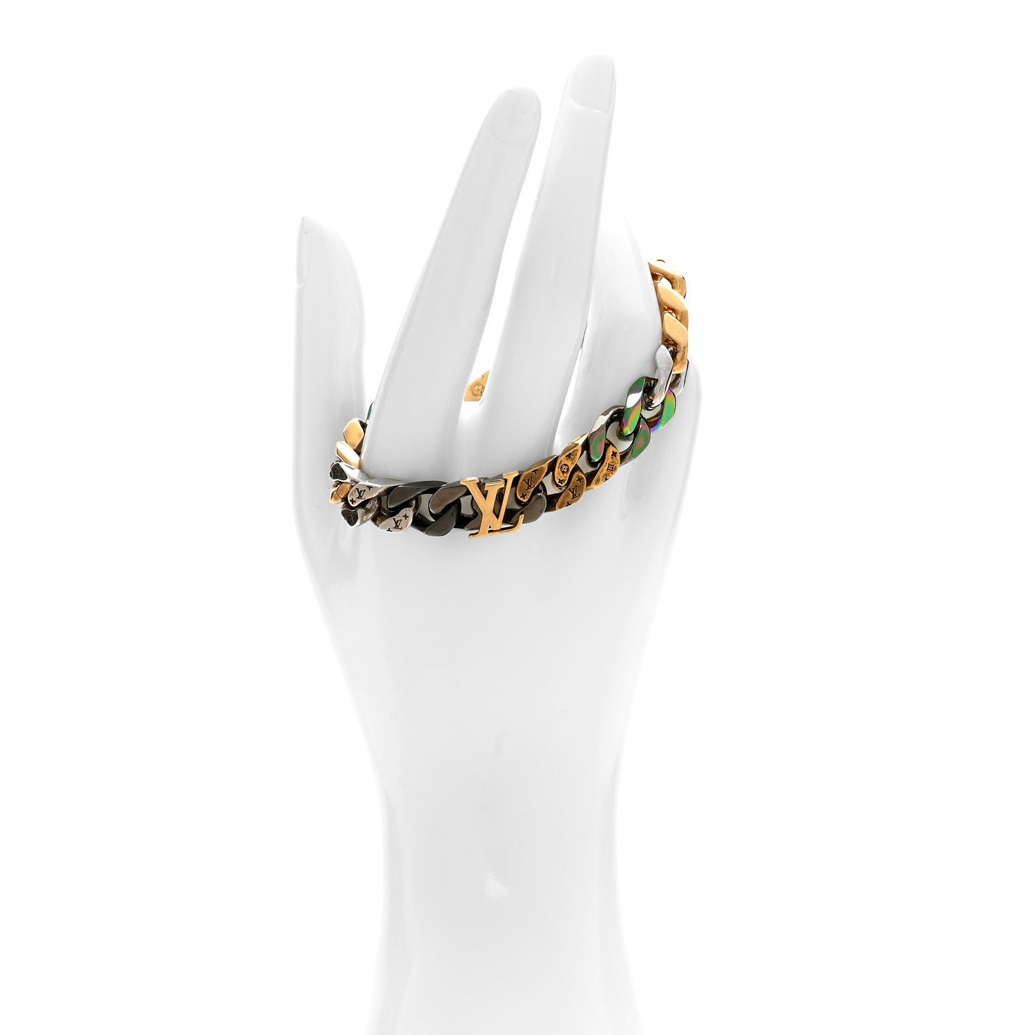 Louis Vuitton Metal Signature Chain Bracelet Rainbow 2 of 4